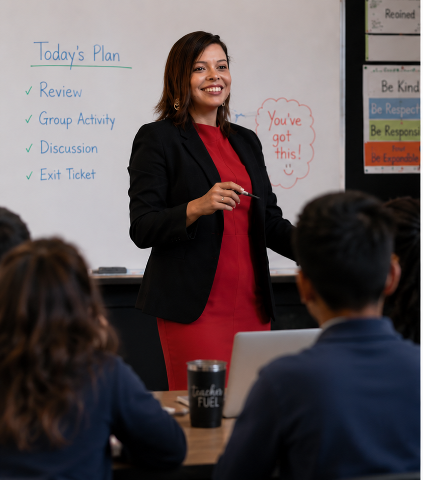 Flora smiling while teaching after brain training