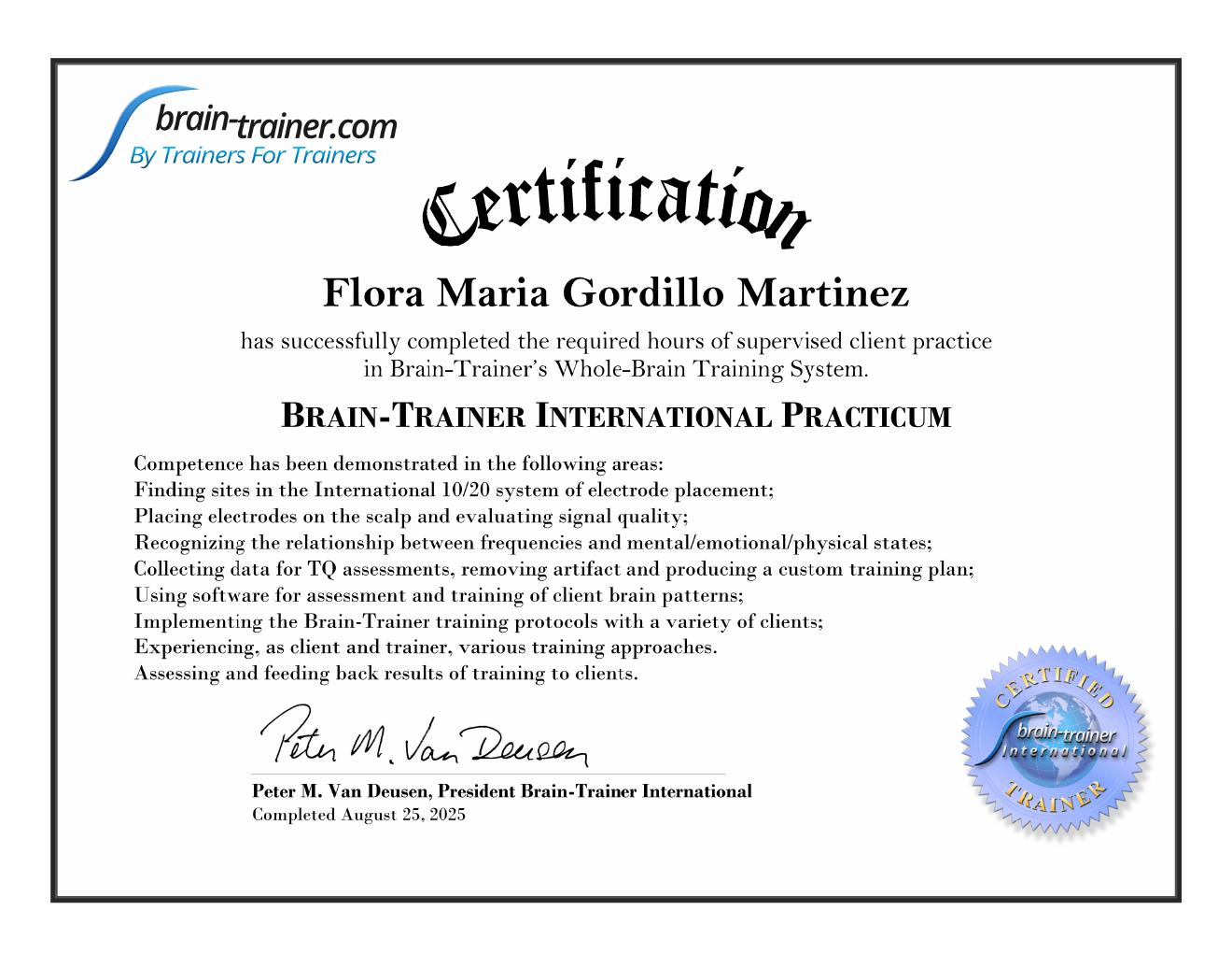 Brain-Trainer International Practicum